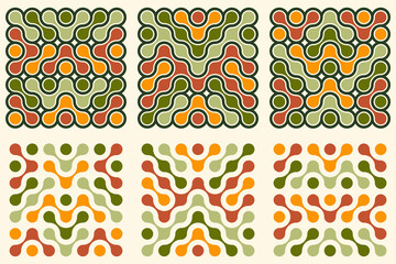 Colorful Retro Geometric Pattern Set
