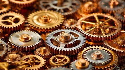 Close-up view of intricate gears in motion.