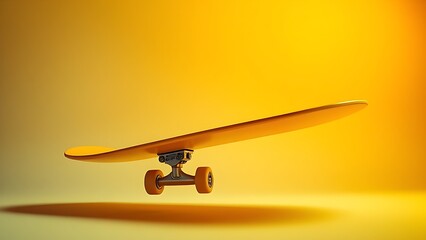 Neon gradient skateboard on dynamic studio angle