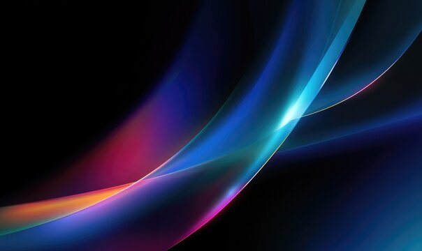 Abstract flowing lines of vibrant color against a black background