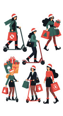 Festive holiday shopping adventures with kick scooters and gifts