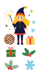 Enchanting christmas fairy spreading holiday sparkle and joy with gifts and festive decorations