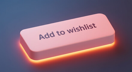 Add to wishlist button in glowing pink design on dark background  