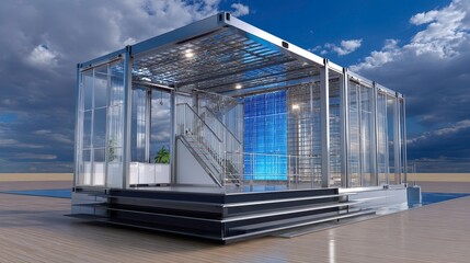 Fototapeta premium Modern Container Home Design, Prefab House, Architecture