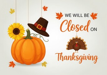 We will be closed on thanksgiving with pumpkin and turkey