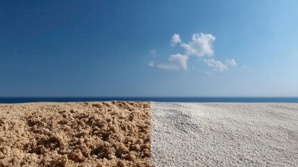 Obraz premium Two Sand Beach Backgrounds - Brown, White, Sky