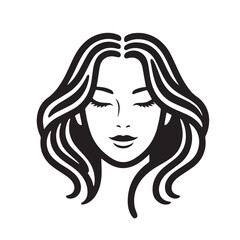 Captivating woman face portrait isolated on white background, a beautiful and elegant depiction of a young female model with stylish hair, makeup, and a glamorous look