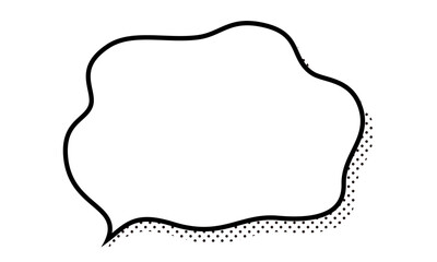 影が付いたモヤモヤの吹き出し