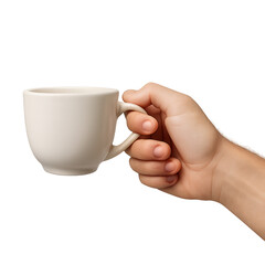 Hand Holding Coffee Cup Side View Transparent

