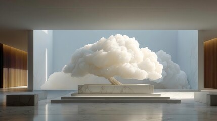 White Cloud Tree, Interior Design, Minimalist Zen Space