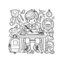 Obraz premium Line art drawing, perfect for little ones to color