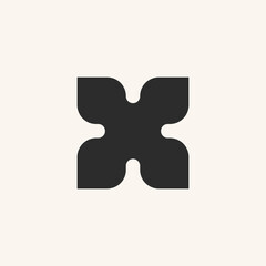 letter x mountain line monogram logo vector.