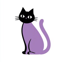 Obraz premium Lavender Cat with Black Head Illustration