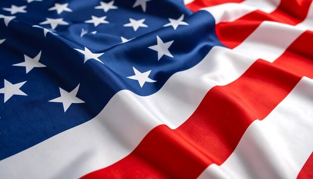 Close-up of rippled American flag - Powered by Adobe