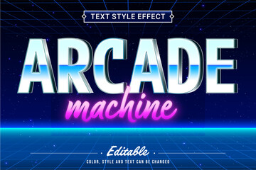 Editable Retro Arcade Typography Text Effect with Neon Style