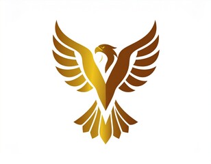 Obraz premium Golden wings vector illustration: a majestic symbol of freedom and peace, perfect for a tattoo or logo design