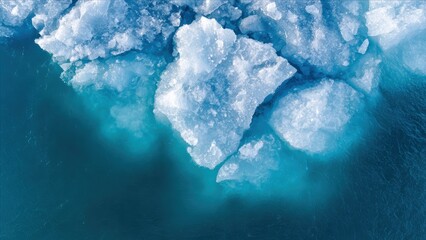 Glaciers and icebergs in distance create stunning view of nature beauty with vibrant blue waters reflecting ice formations