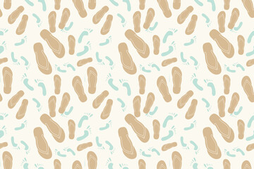 Flip flop and footprint pattern background