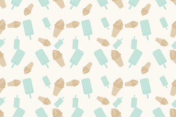 Ice cream cone and popsicle pattern background