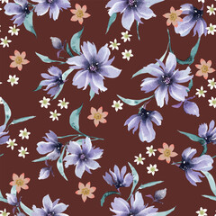 vector design, seamless flower pattern for textile or background idea