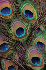 Obraz premium Vibrant Peacock Feather Close-up