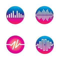 Sound waves logo vector illustration