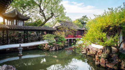 Fototapeta premium Traditional Chinese Garden Scenery Very good content.