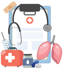 Healthcare Essentials and Medical Tools Illustration