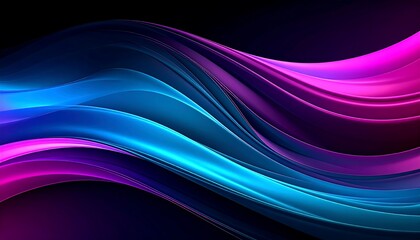 Obraz premium Abstract swirling vibrant blue and pink hues on black background