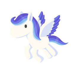 Cute Pegasus or Unicorn with Wings Illustration