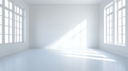 Obraz premium A professionally crafted 3D empty room for product photography, focusing on clean aesthetics and generous space for ad copy