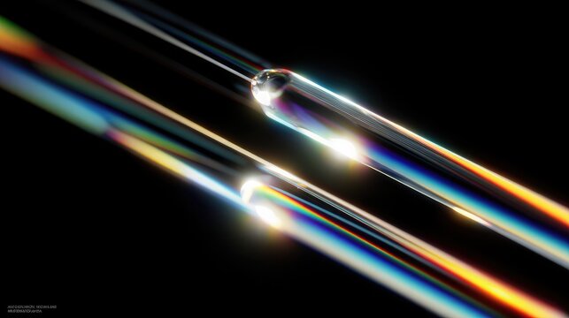 Abstract digital art of intersecting, iridescent tubes