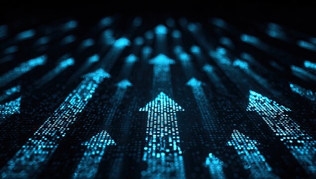 Abstract digital upward arrows (1)