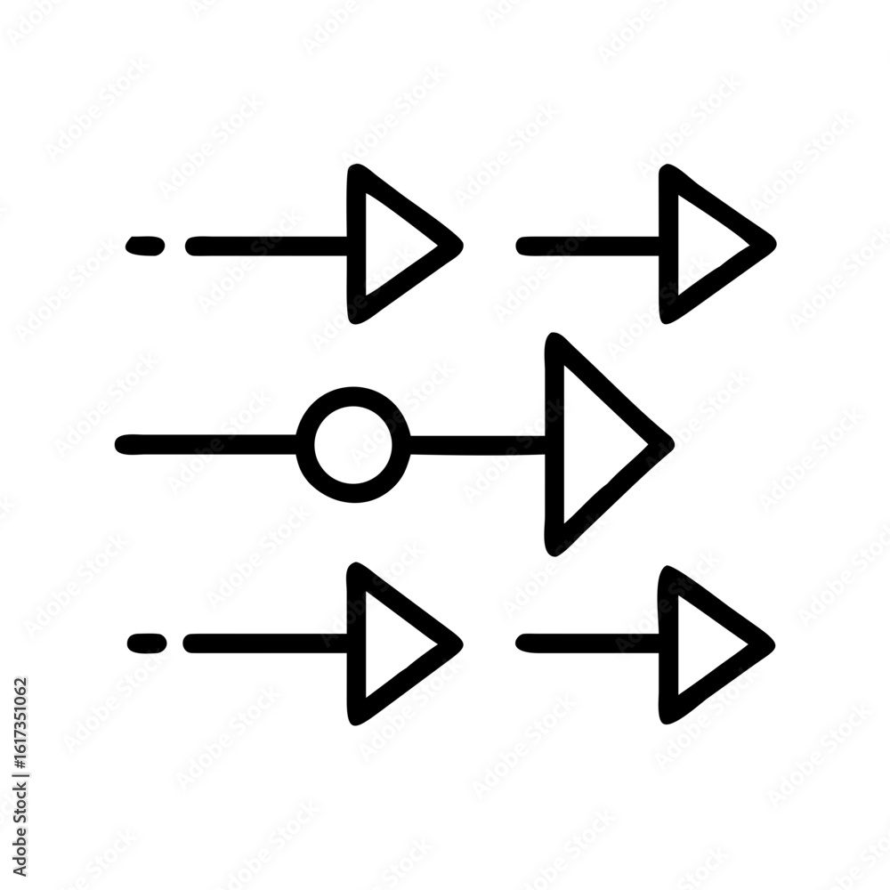 Aufkleber arrows in control panel vector icons for ui navigation and dashboard design, control panel navigatio