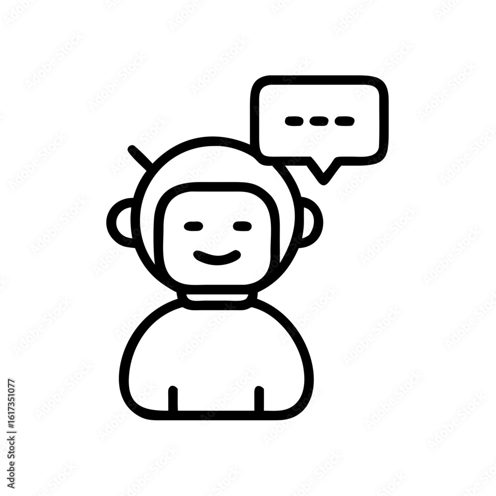 Poster ai chatbot vector icon for digital assistant communication and online support interface, ai chatbot 