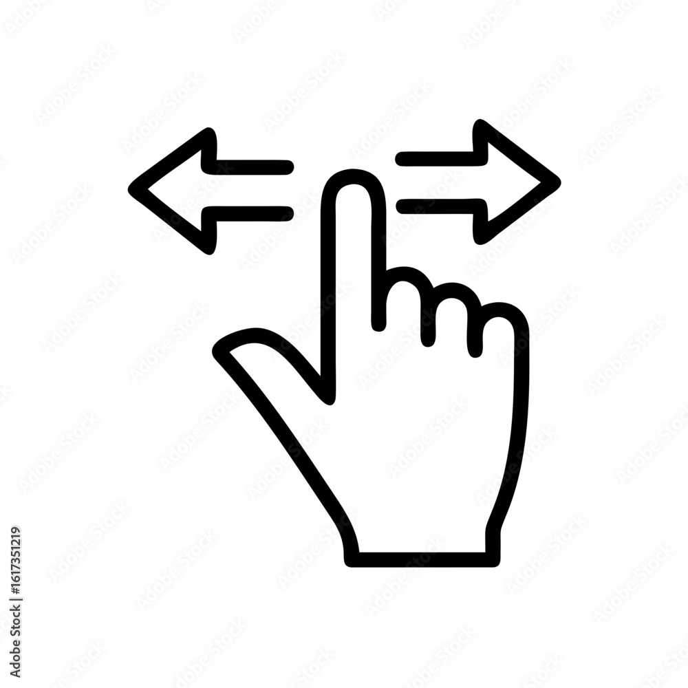 Poster swipe gesture arrows vector icon set for mobile ui and touch navigation design, swipe gesture arrow 