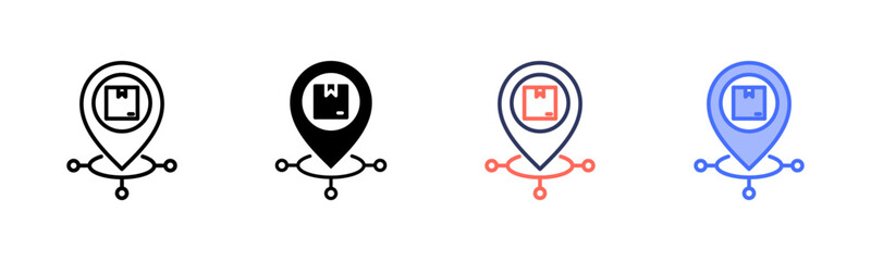 Product Positioning icon set multiple style collection