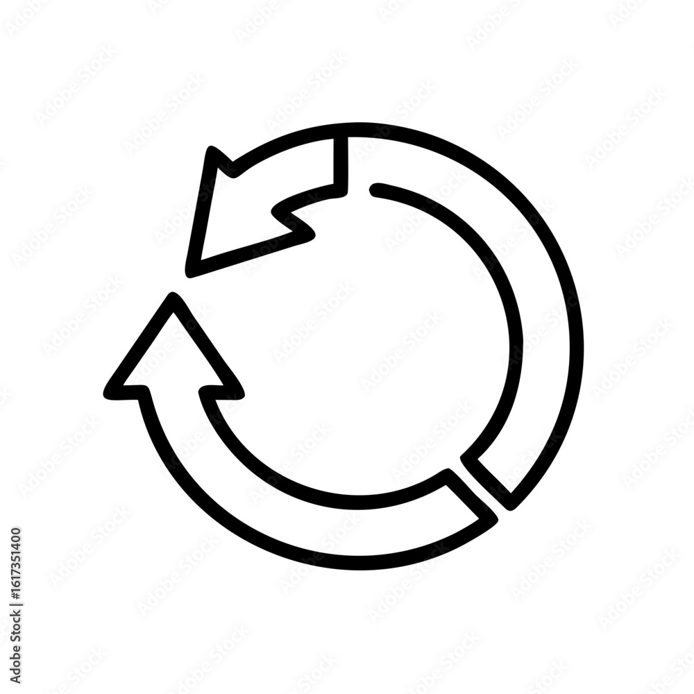 Poster reset arrow vector icon for ui reload and refresh button design, reset arrow vector icon, ui reset b
