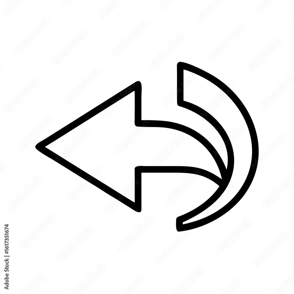 Aufkleber back arrow browser style vector icon for web navigation and ui design, back arrow browser style vect