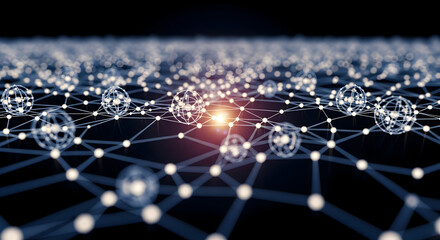 Abstract network connection structure for technology background