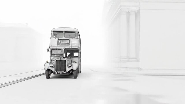 Vintage Double-Decker Bus Sketch: A Nostalgic Journey Through Time