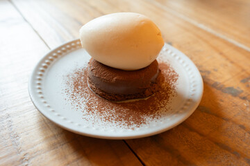 Cafe Galette のガトーショコラ　アイスクリームのせ