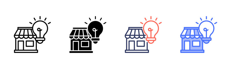 Market Intelligence icon set multiple style collection