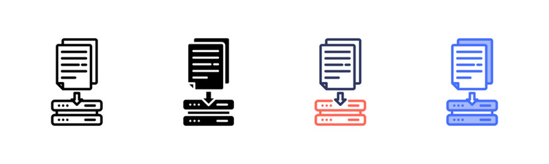 Data Collection icon set multiple style collection