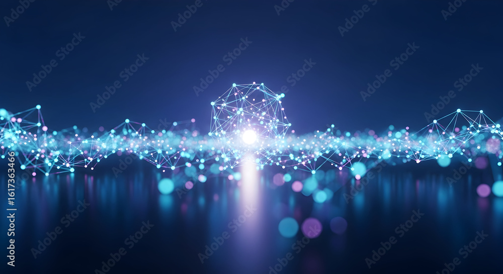 Poster digital network nodes connected for global communications technology