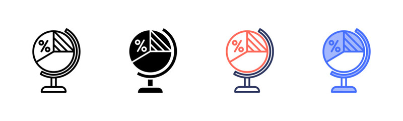 Segmentation icon set multiple style collection