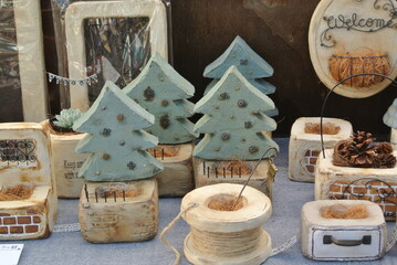 Christmas decorations in market