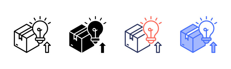 Product Innovation icon set multiple style collection