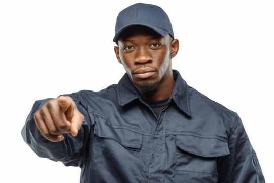 Confident man pointing forward, ready to deliver results and make a difference