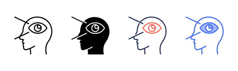 Perception icon set multiple style collection